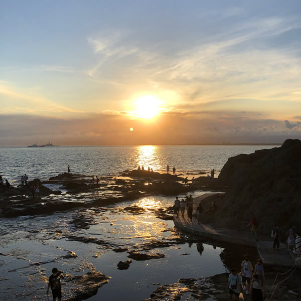 夕暮れの稚児ヶ淵